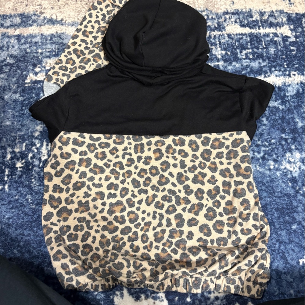 BKE Youth Leopard and Black Hoodie
